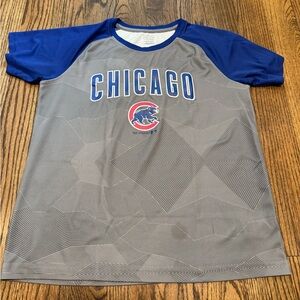 Chicago Cubs Kids Gray and Blue Performance T-Shirt, size Large (14/16)